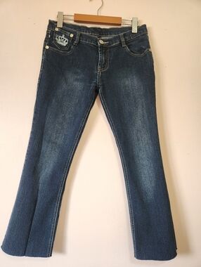 Victoria Beckham Rock & Republic Embroidered Rhinestones Bootcut Jeans Size 32